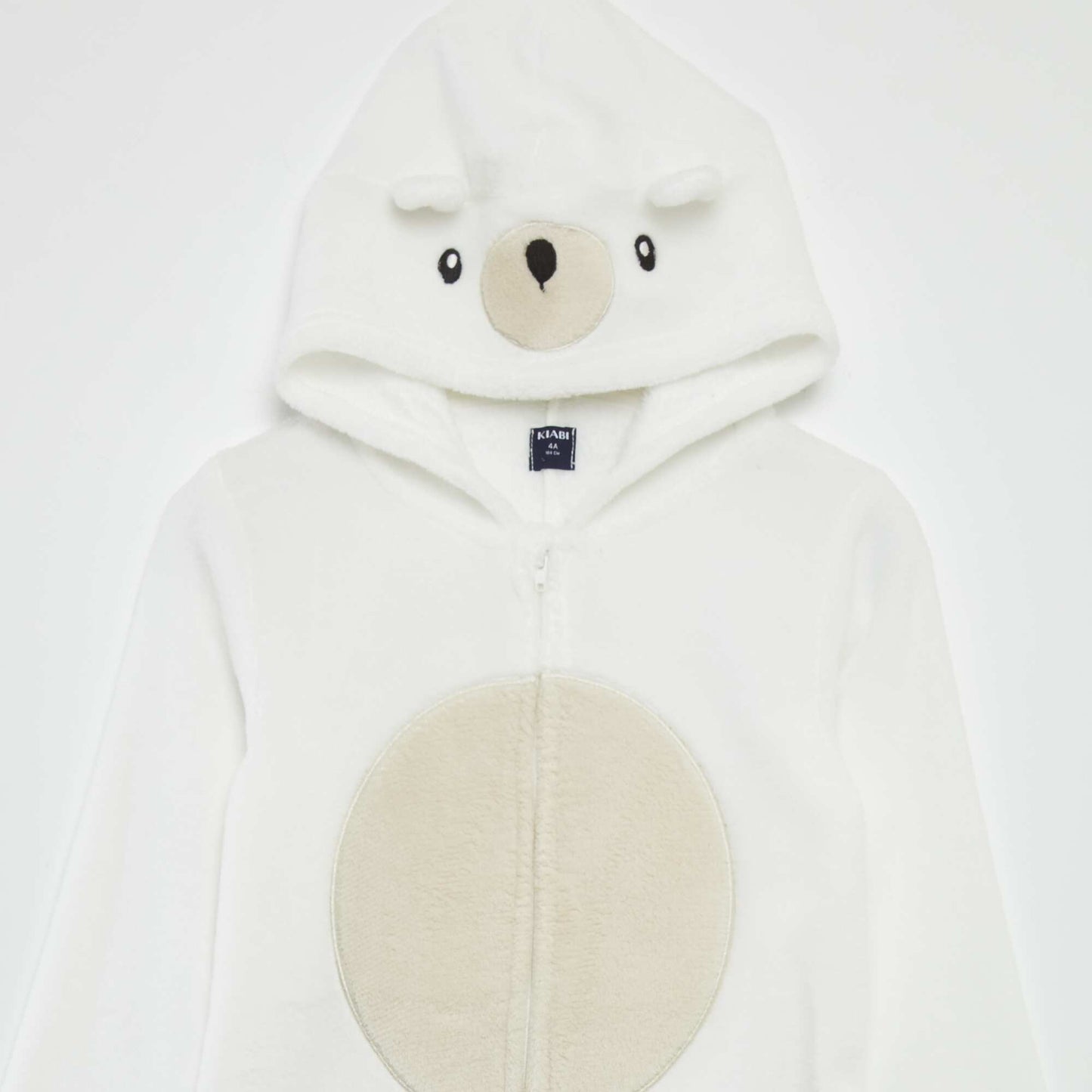 Bear fleece sleep onesie WHITE