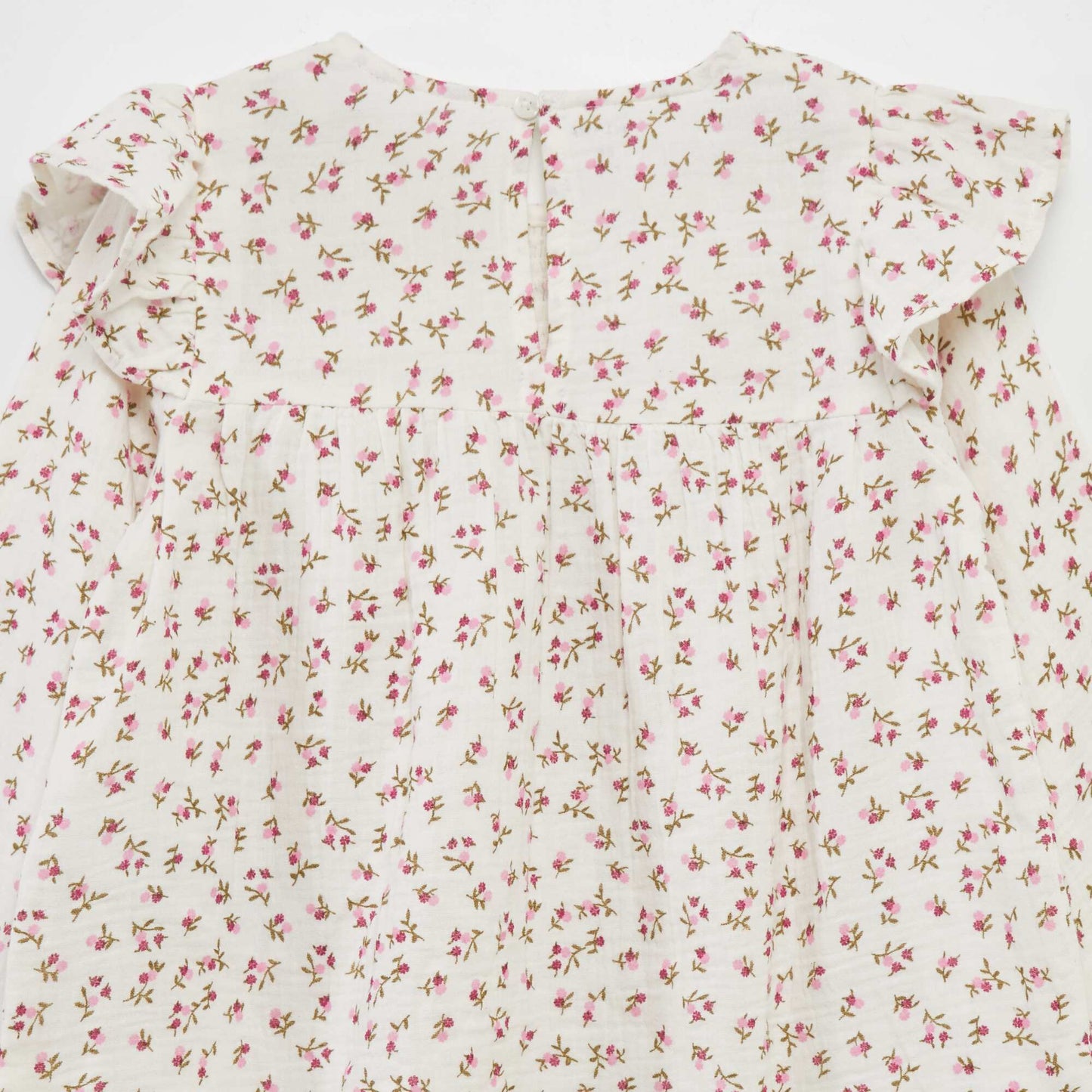 Ruffled floral patterned blouse BEIGE