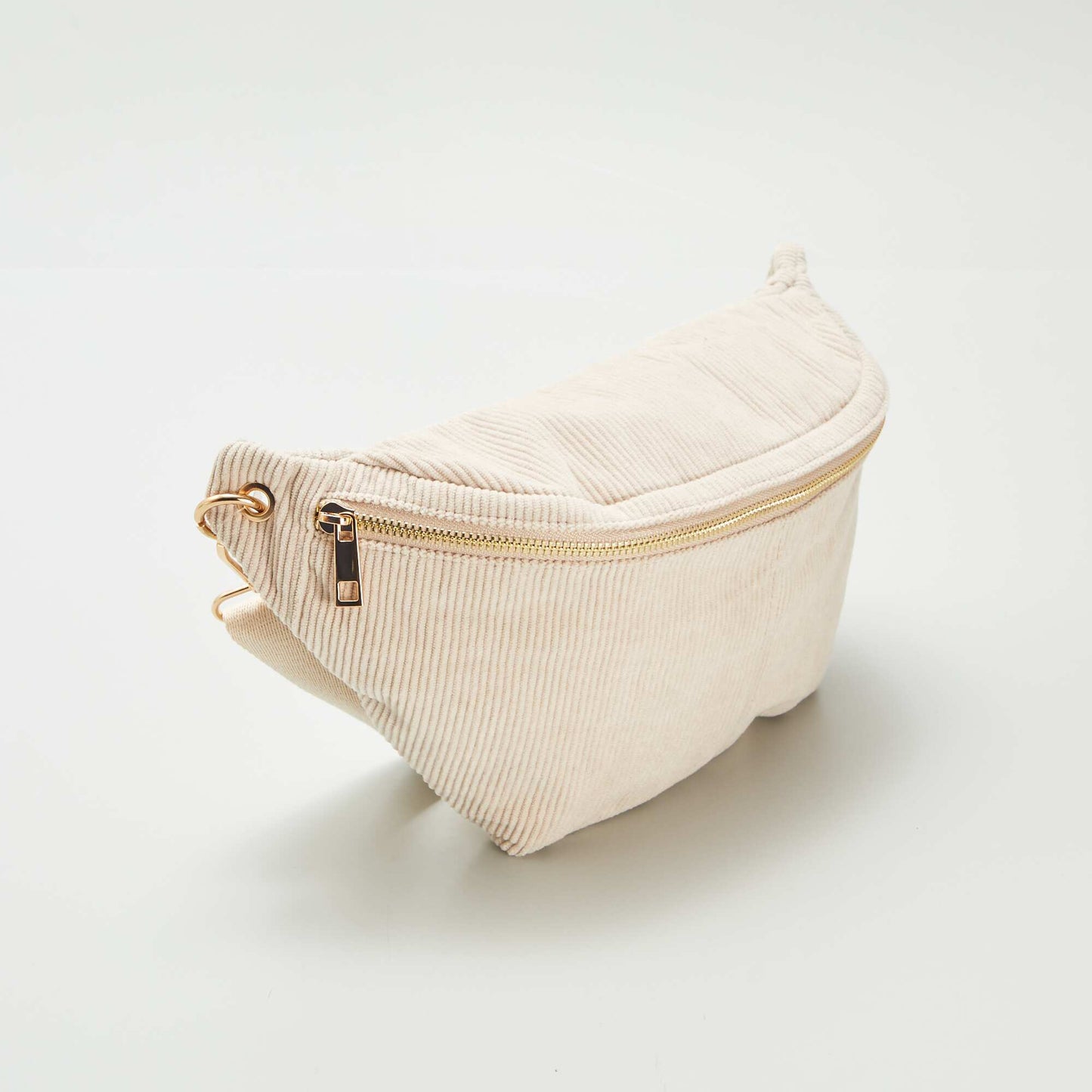 Corduroy waist bag WHITE