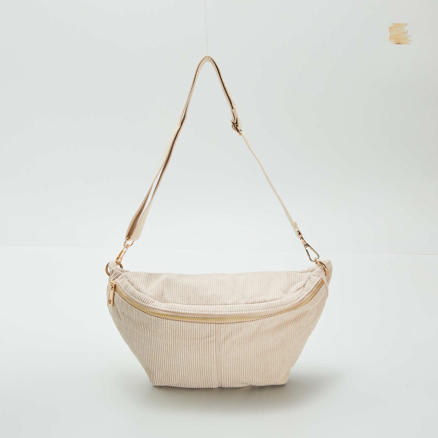 Corduroy waist bag WHITE