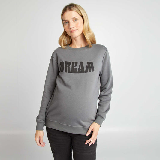 Nursing sweatshirt with press-stud opening GREY