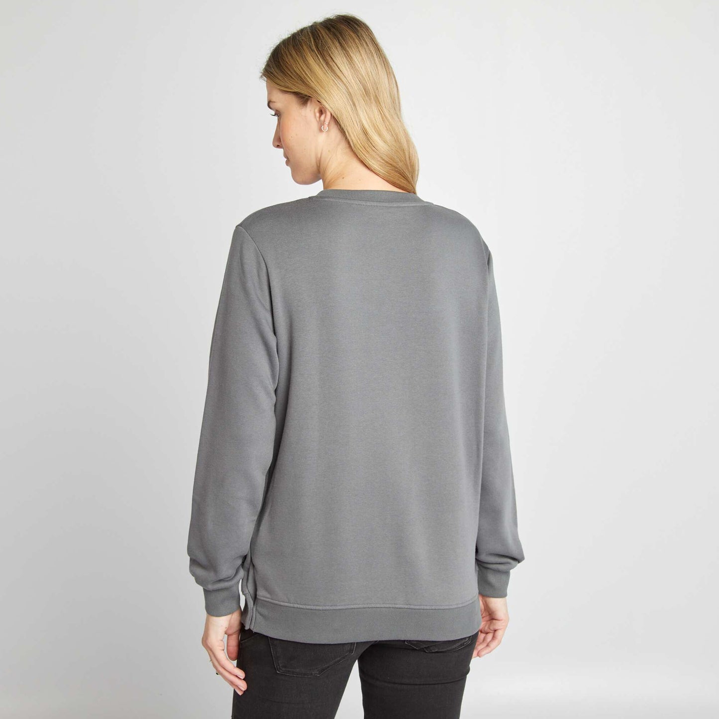 Nursing sweatshirt with press-stud opening GREY