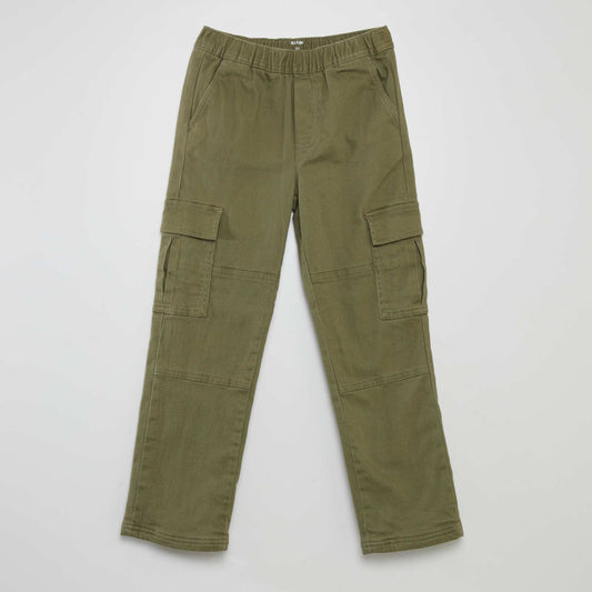 Lined multi-pocket trousers GREEN