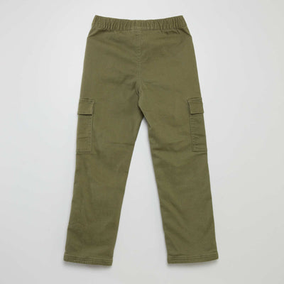Lined multi-pocket trousers GREEN