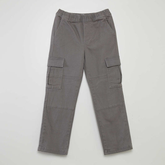 Lined multi-pocket trousers GREY