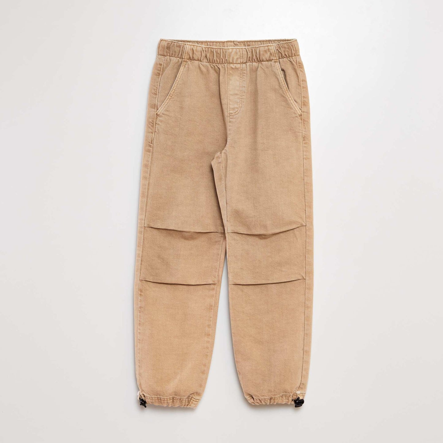 Denim trousers with cute knees beige