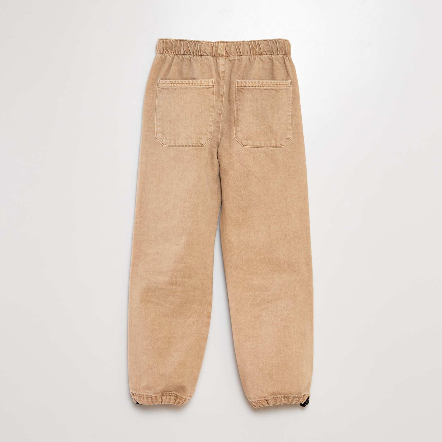 Denim trousers with cute knees beige