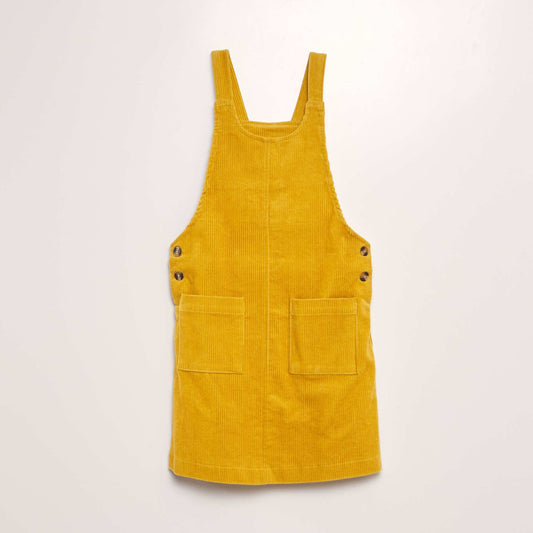 Corduroy dungaree dress YELLOW