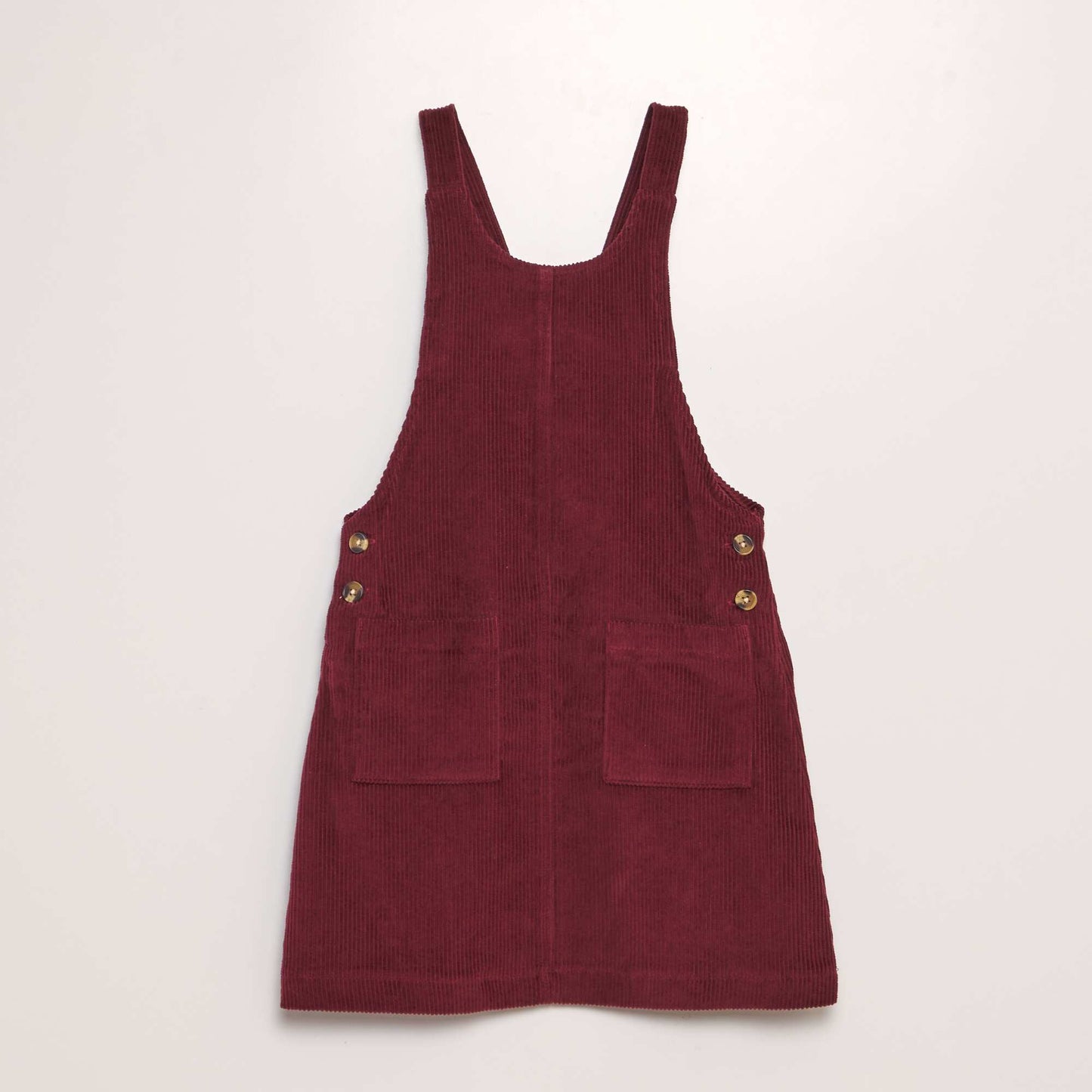 Corduroy dungaree dress RED