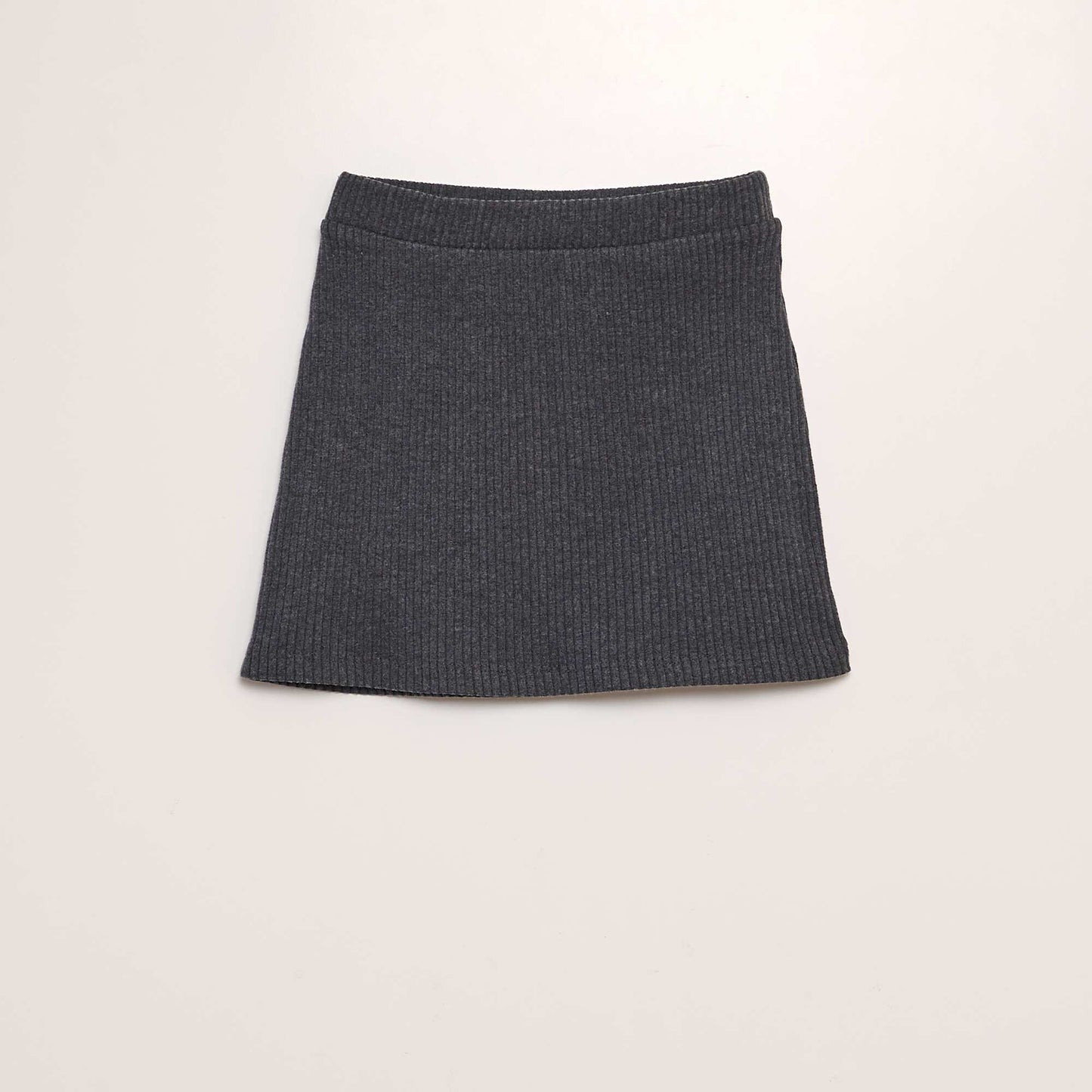 Short ribbed skirt GREY