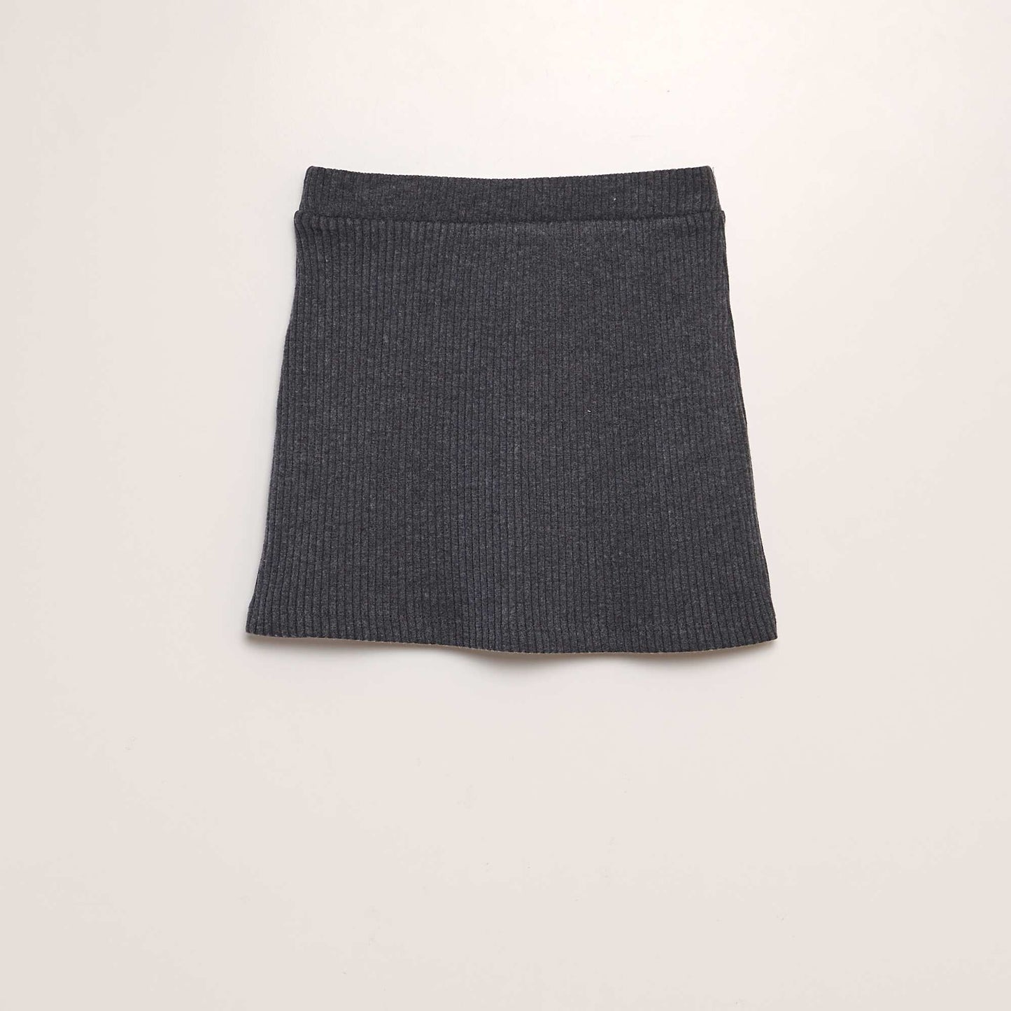 Short ribbed skirt GREY