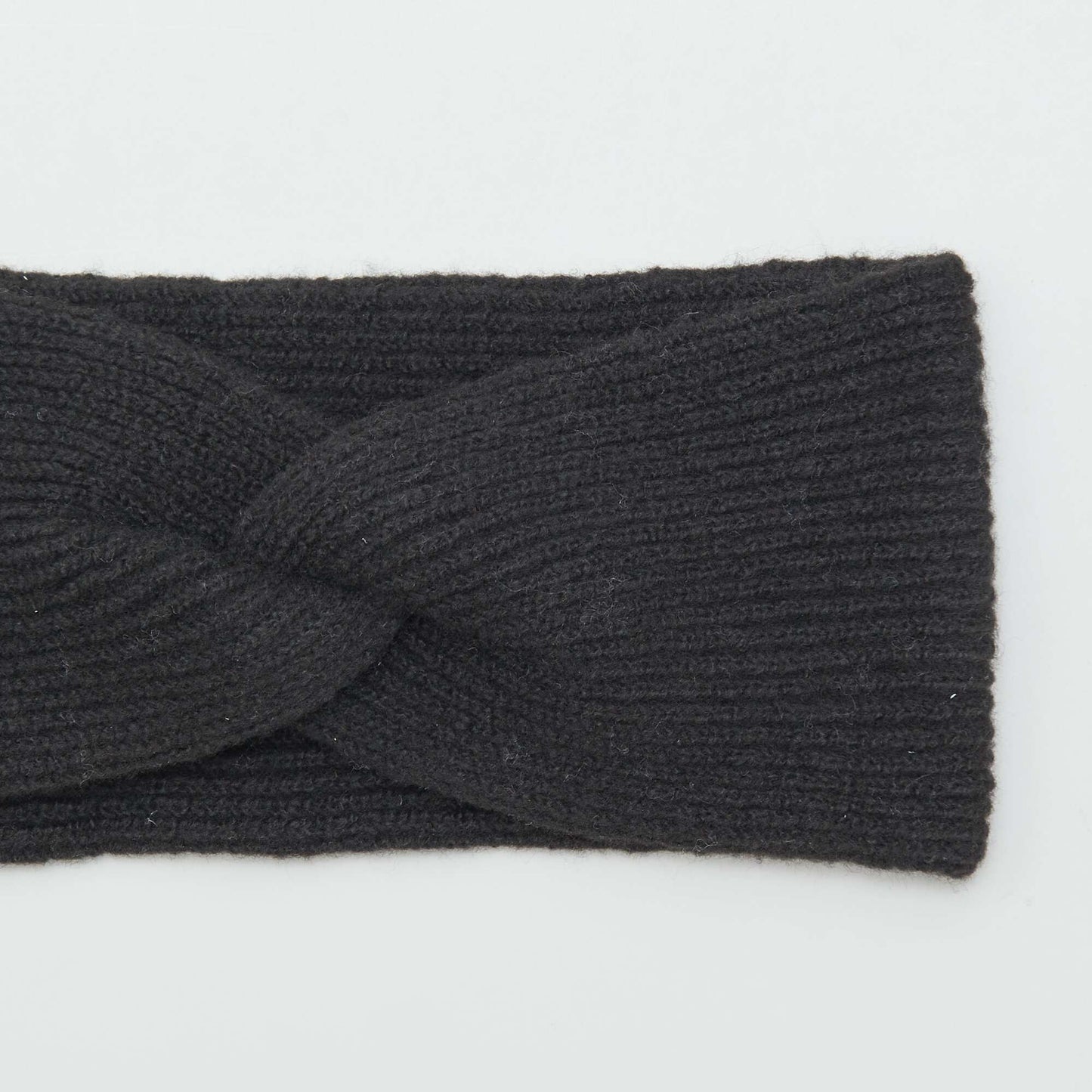 Cable-knit headband BLACK