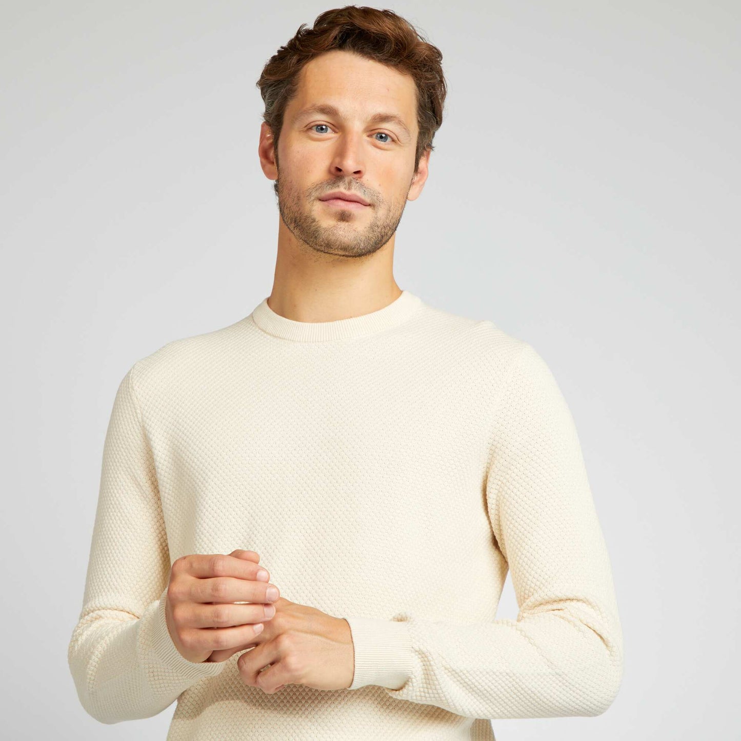 Fancy knit sweater WHITE