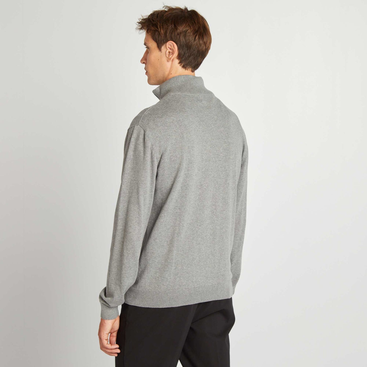 Jumper with high zip-up neckline GREY