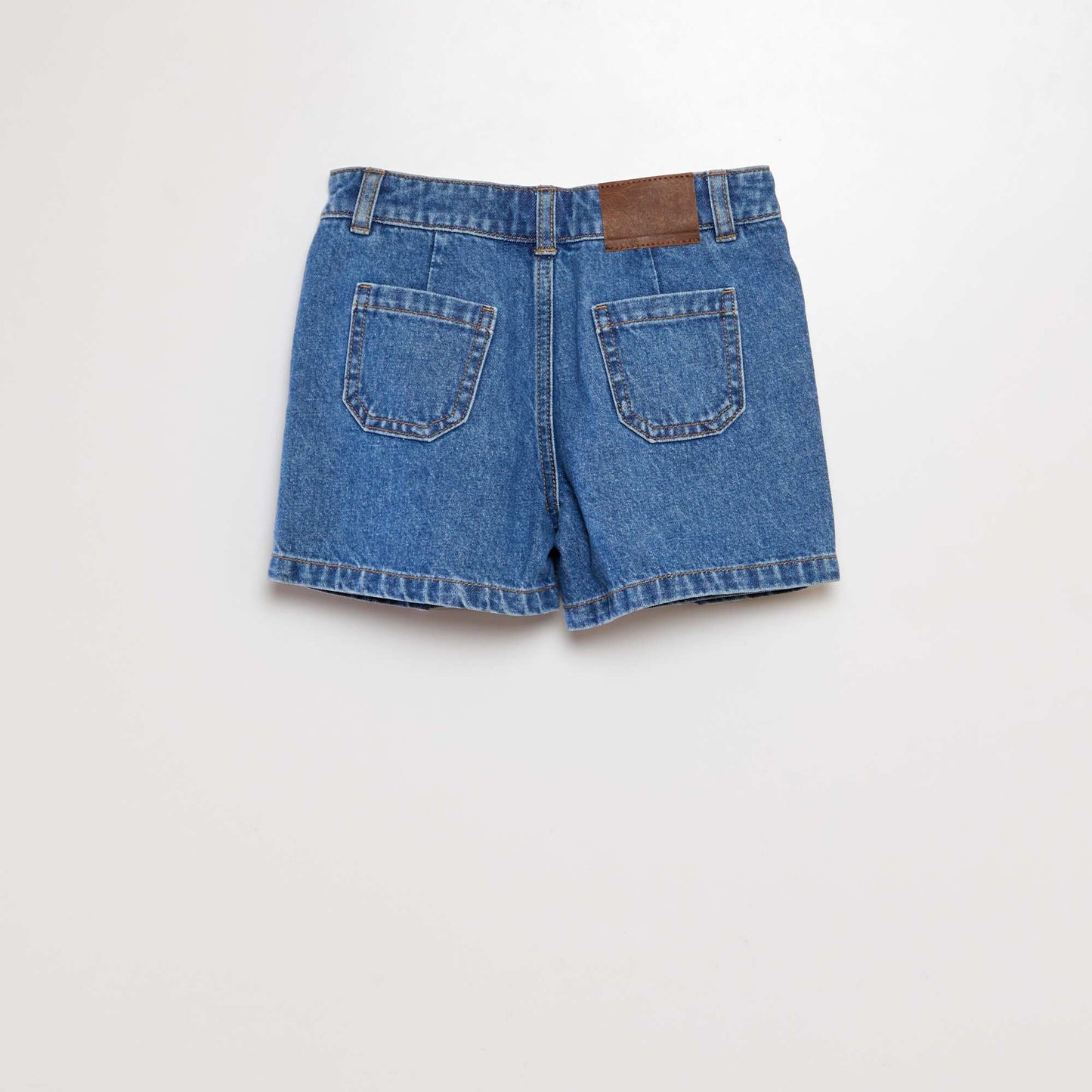 Pleated denim mini skort BLUE