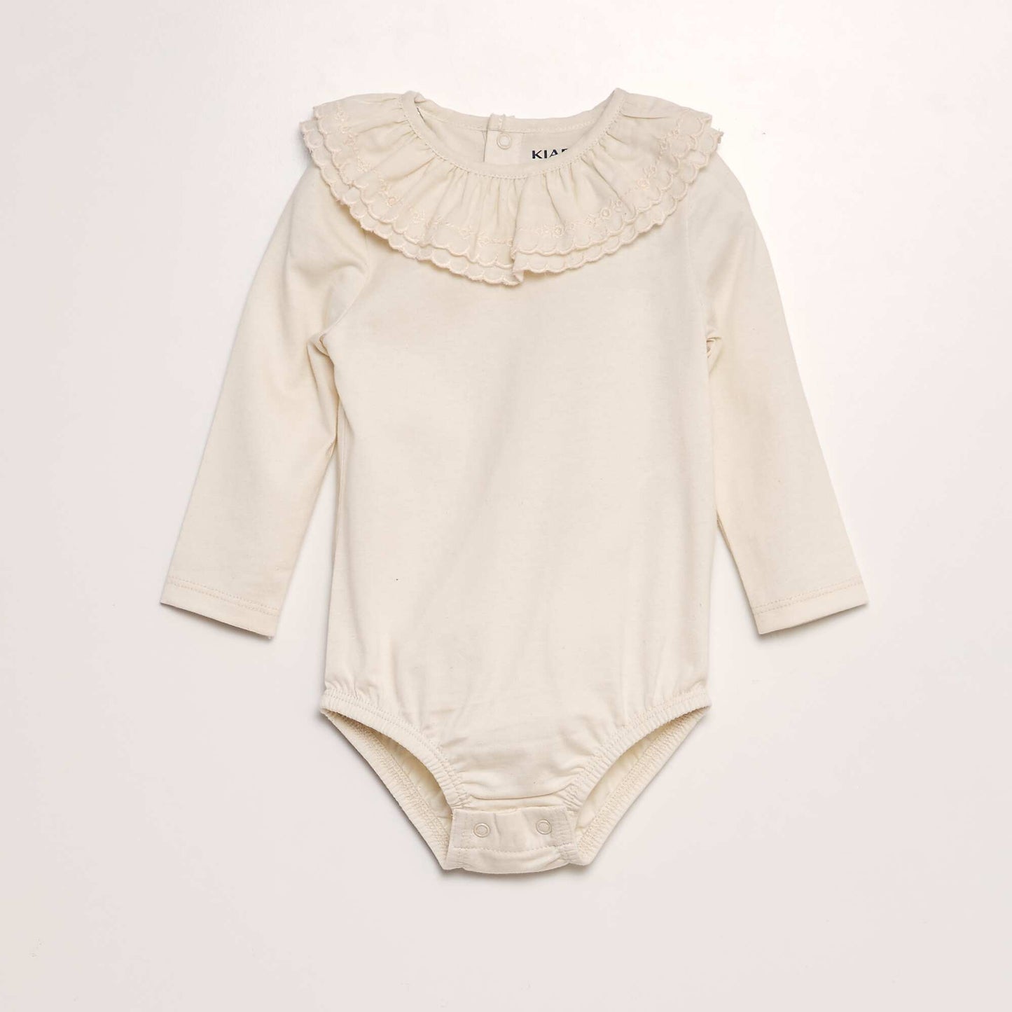 Ruffled cotton bodysuit WHITE