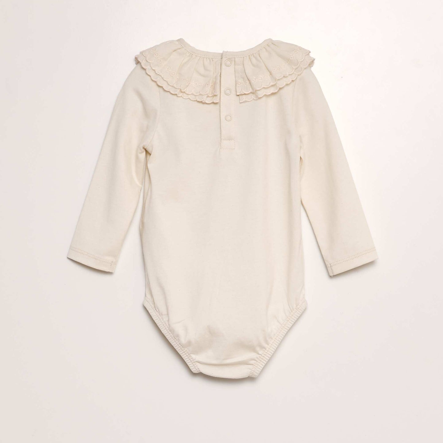 Ruffled cotton bodysuit WHITE