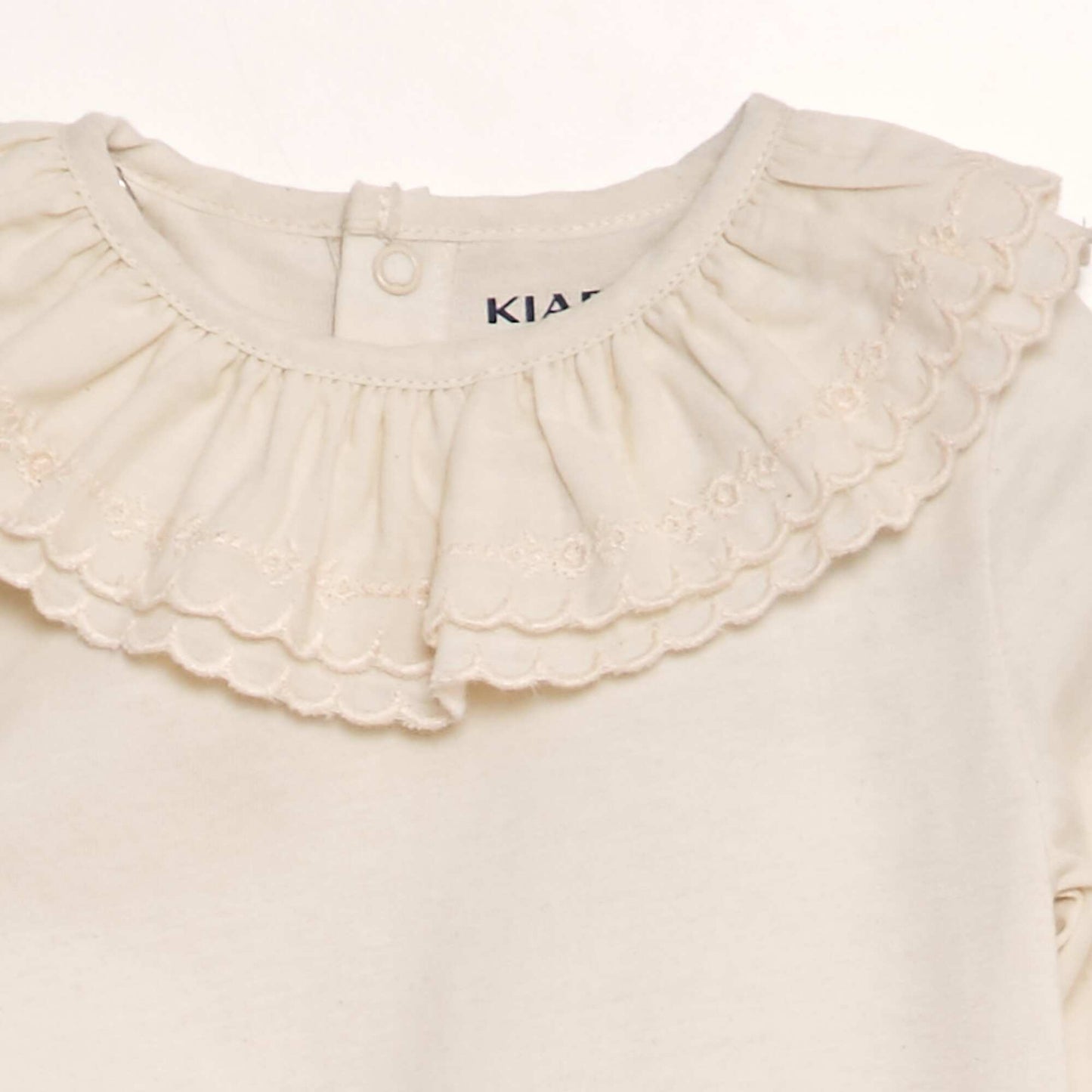 Ruffled cotton bodysuit WHITE