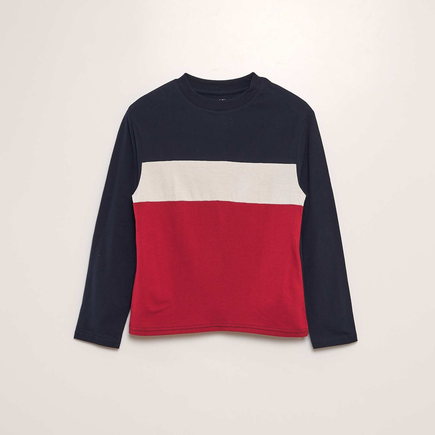 Colour block jersey T-shirt RED