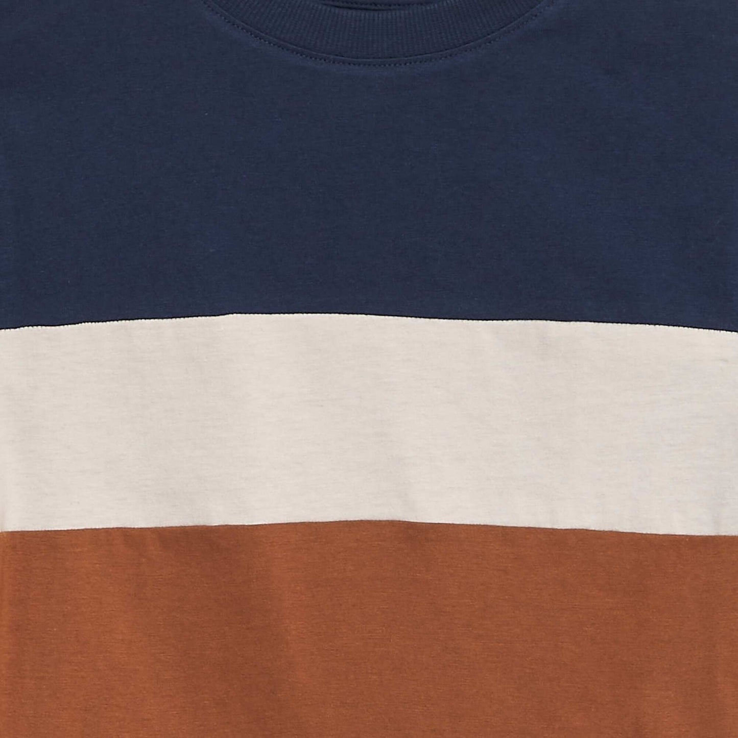 Colour block jersey T-shirt BROWN