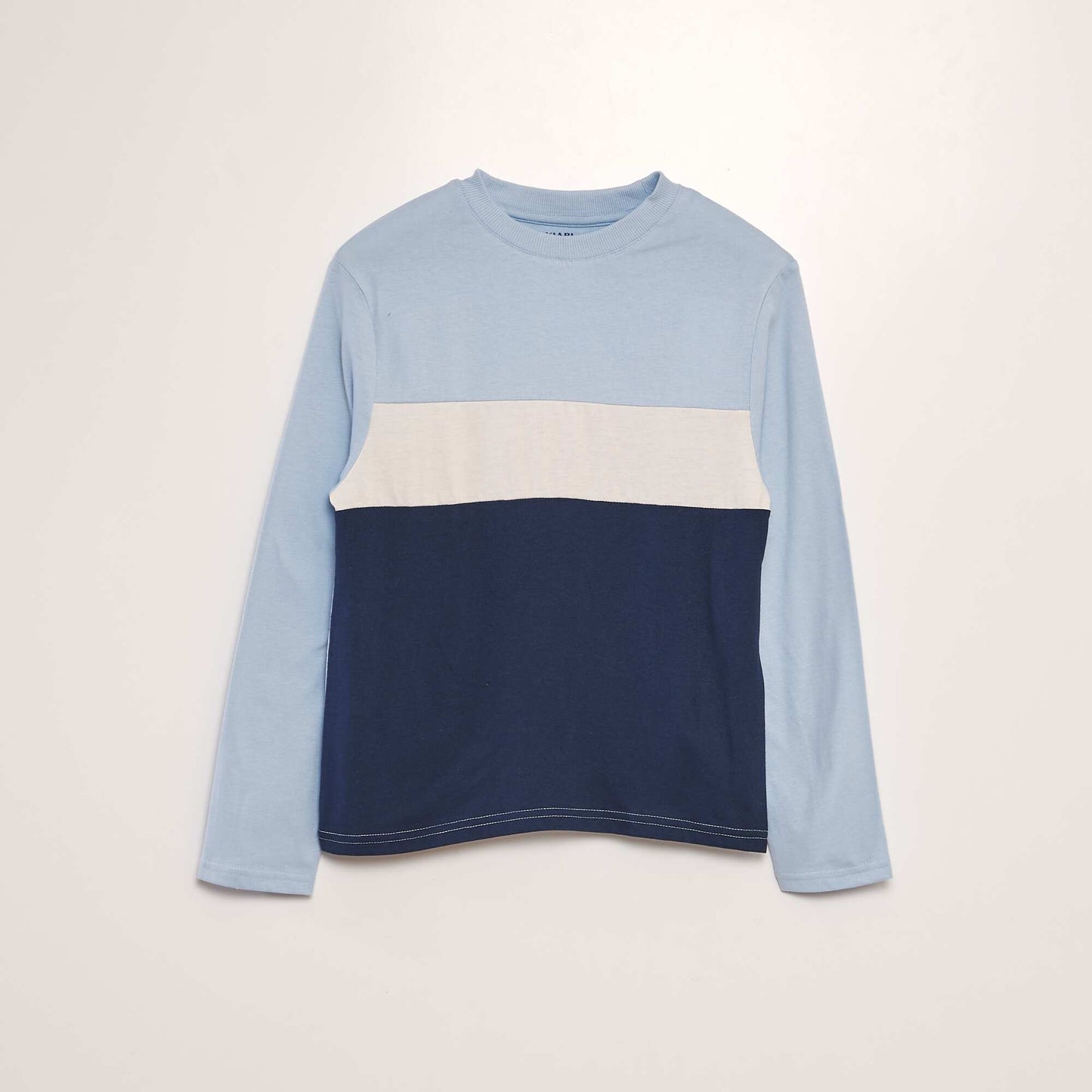 Colour block jersey T-shirt BLUE