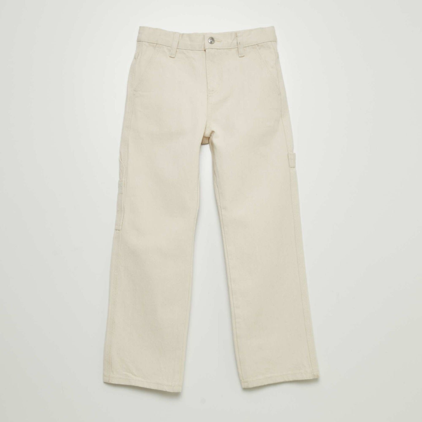 Undyed twill trousers BEIGE