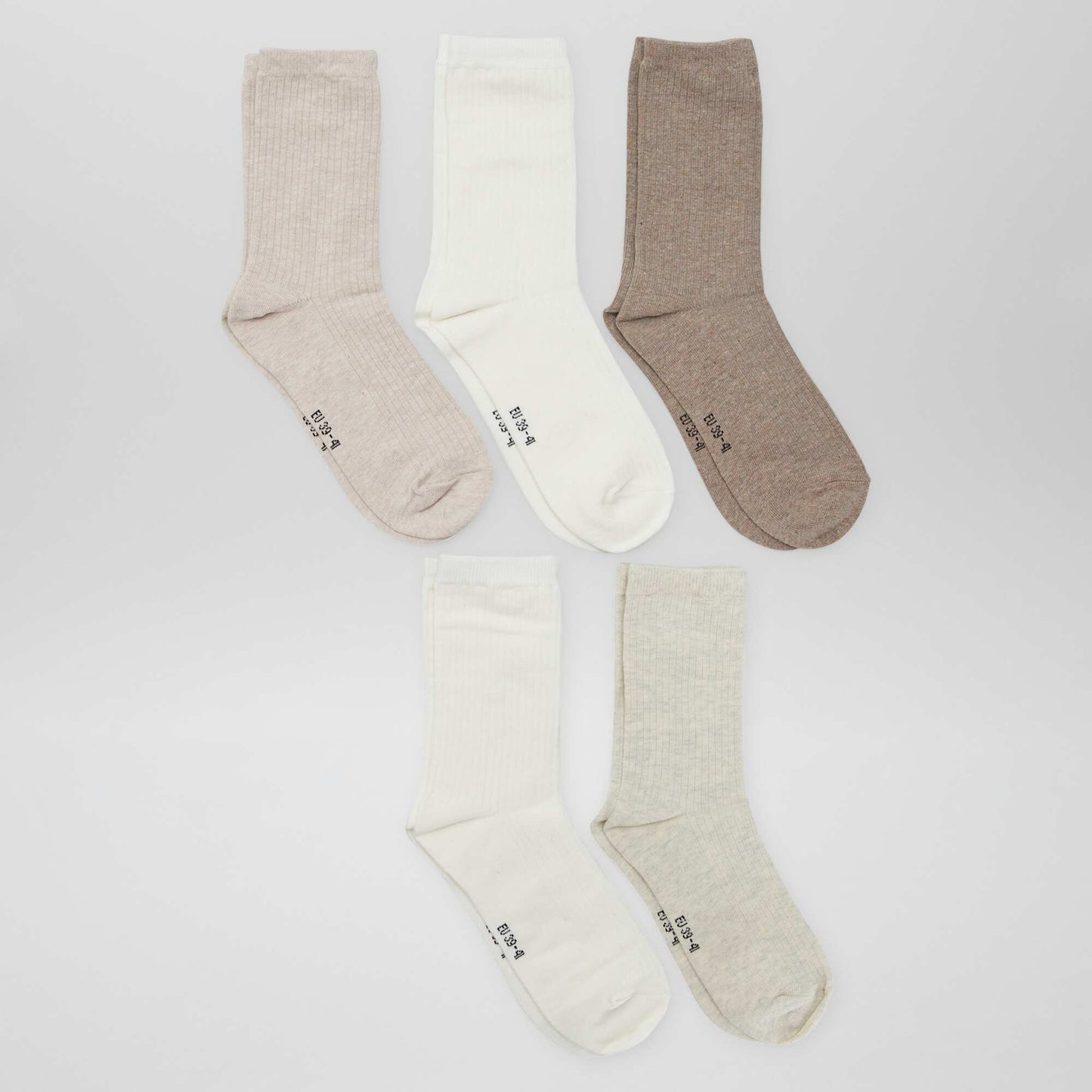 Pack of 5 pairs of socks BEIGE