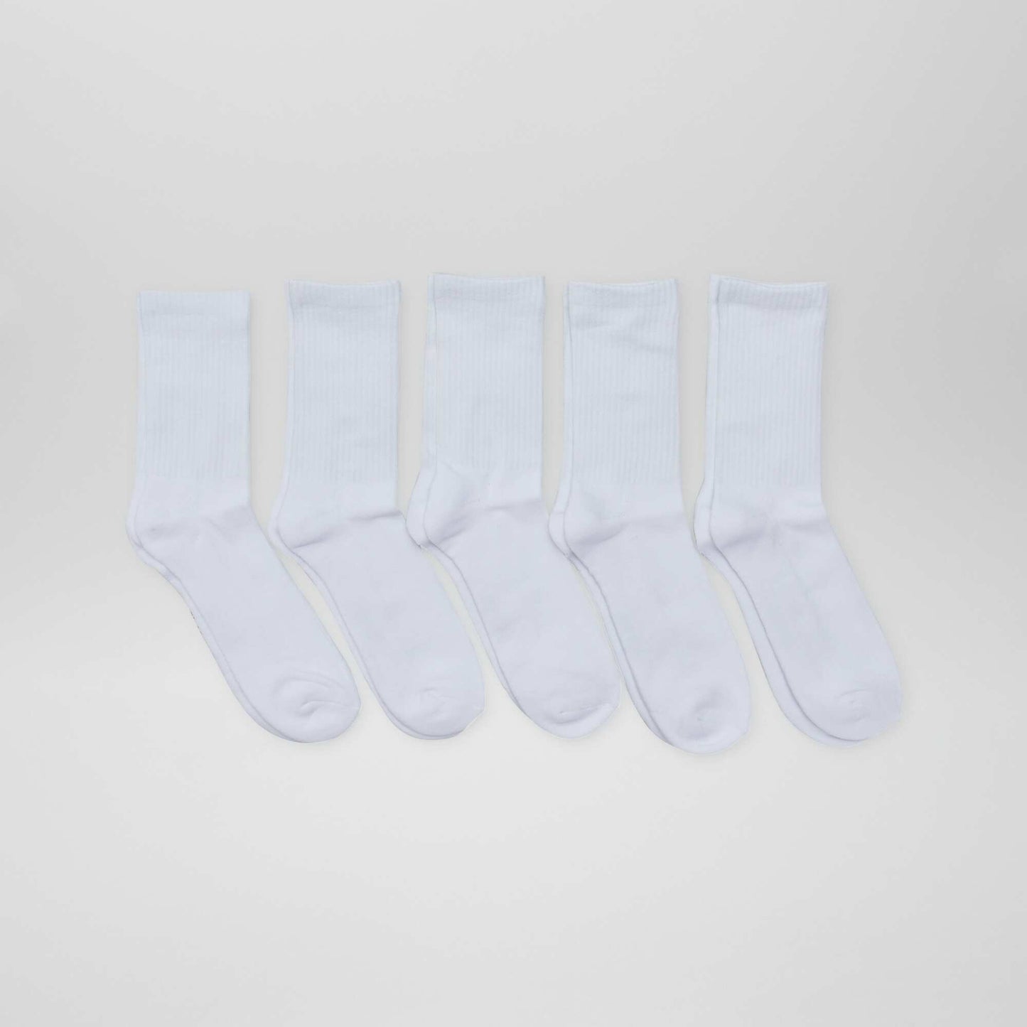 Long knit socks - Pack of 5 pairs WHITE