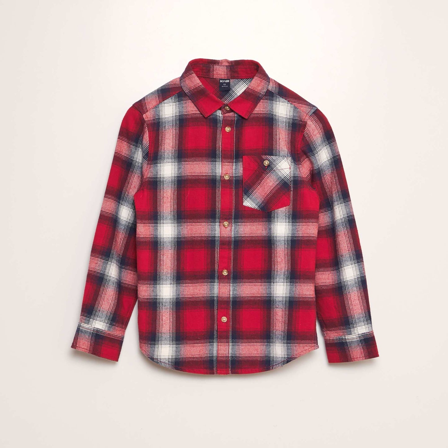 Straight flannel shirt RED