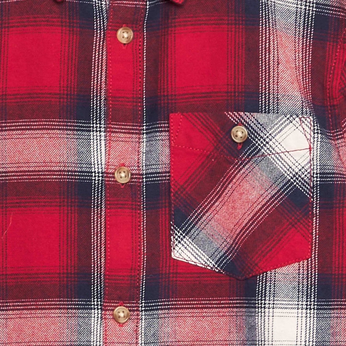 Straight flannel shirt RED