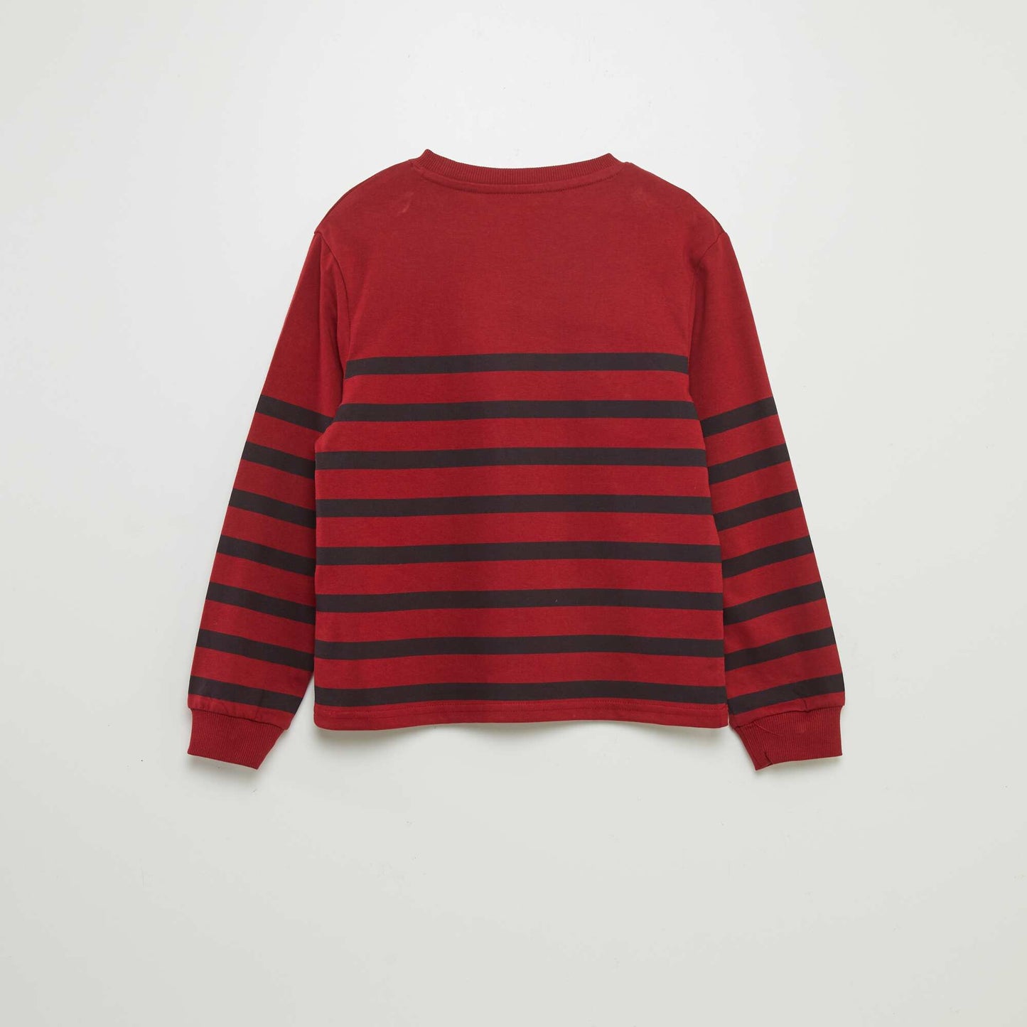 Breton T-shirt with bouclé lettering RED