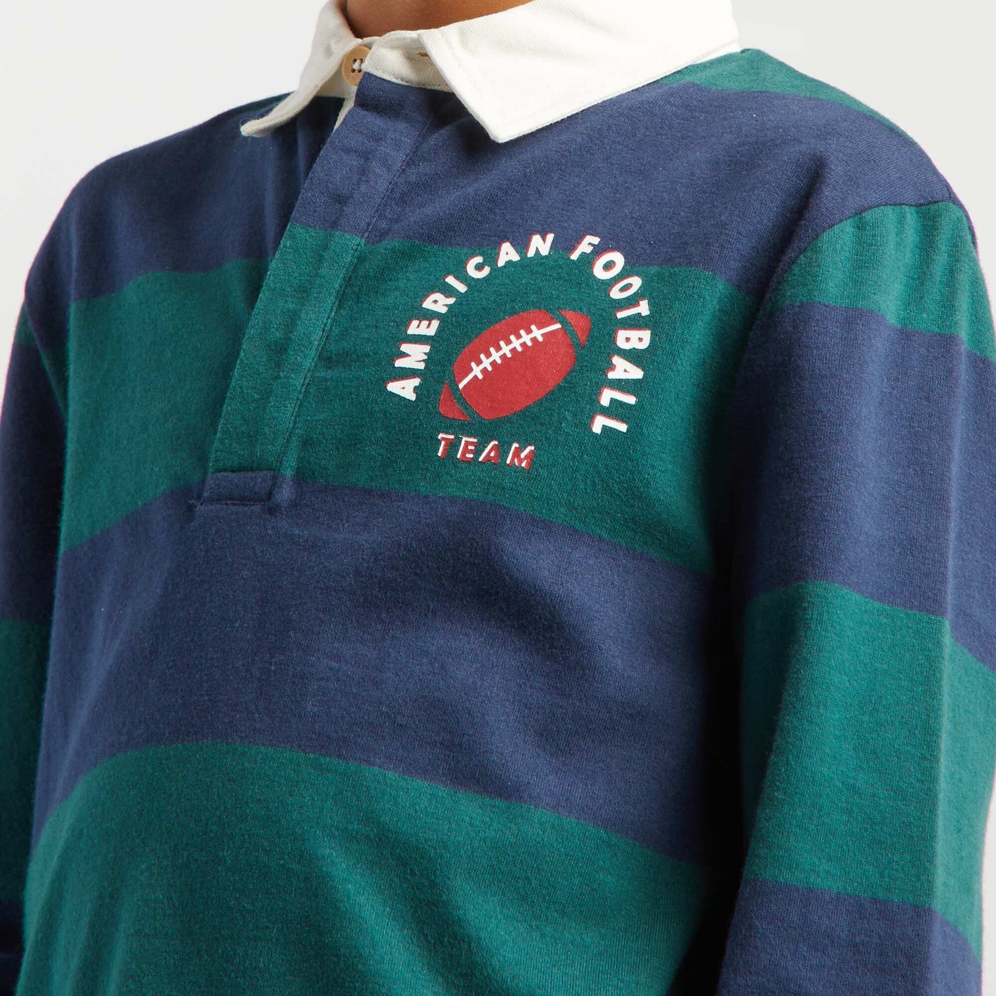 Long-sleeved jersey polo shirt GREEN