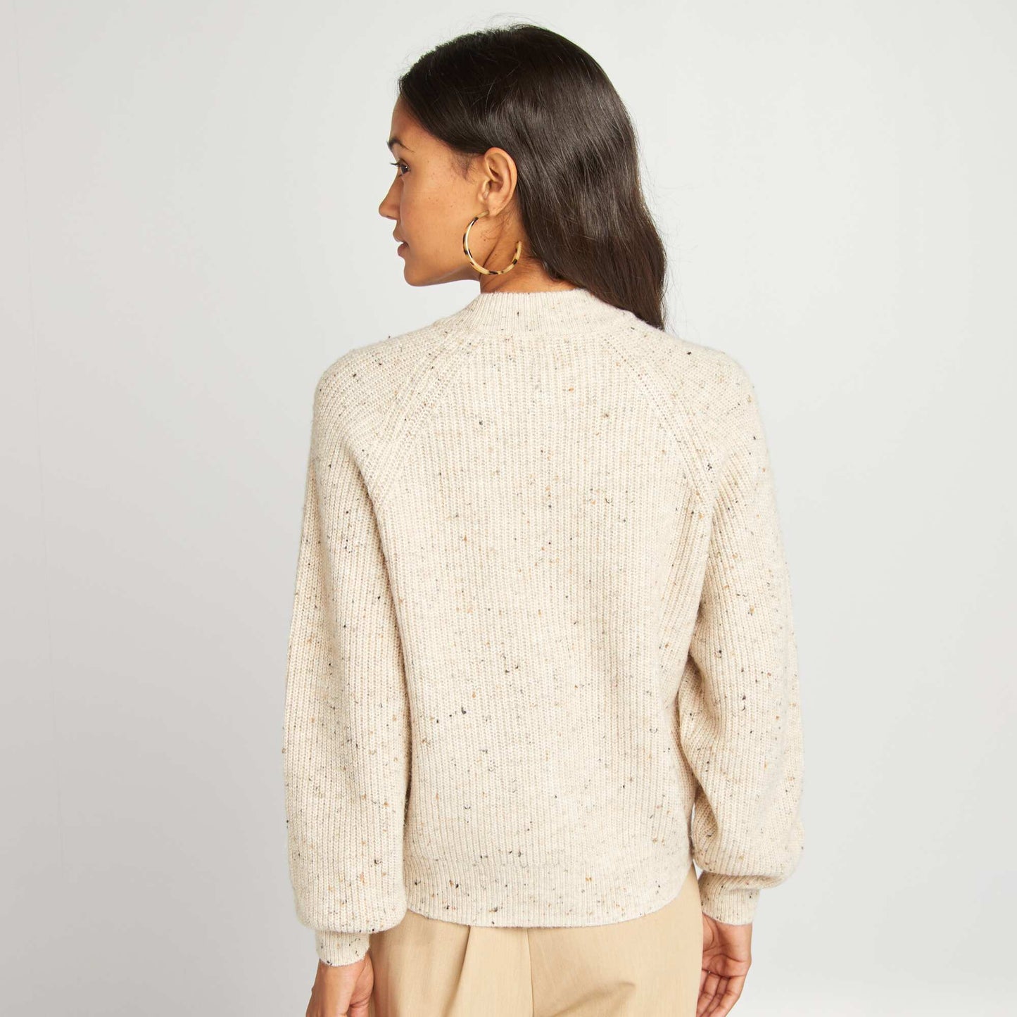 Chunky knit cardigan BEIGE