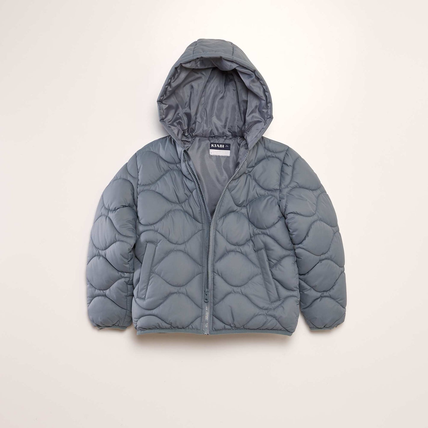 Quilted padded jacket with hood BLUE