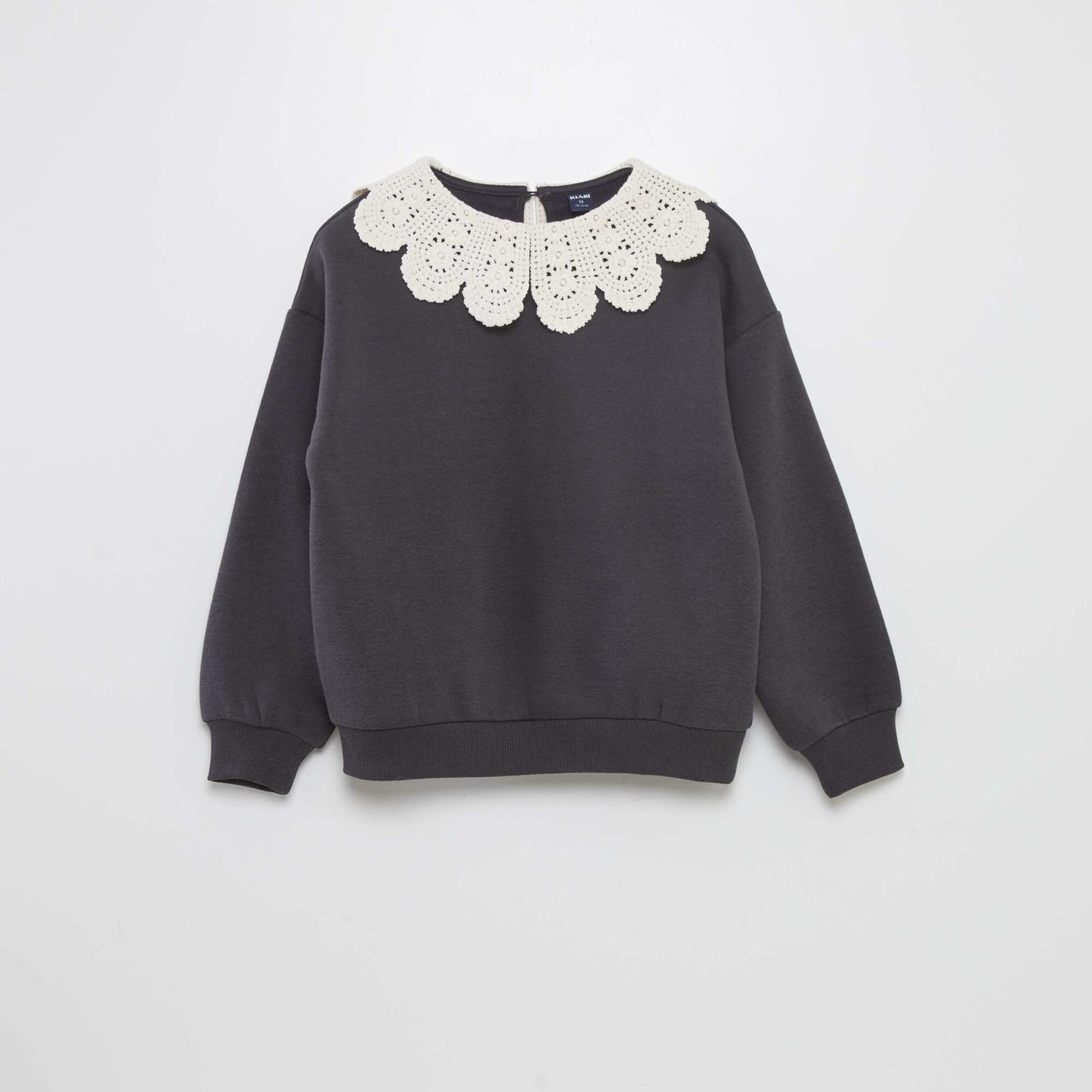 Sweatshirt with Peter Pan collar BLACK