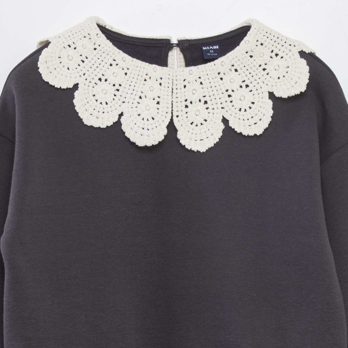 Sweatshirt with Peter Pan collar BLACK