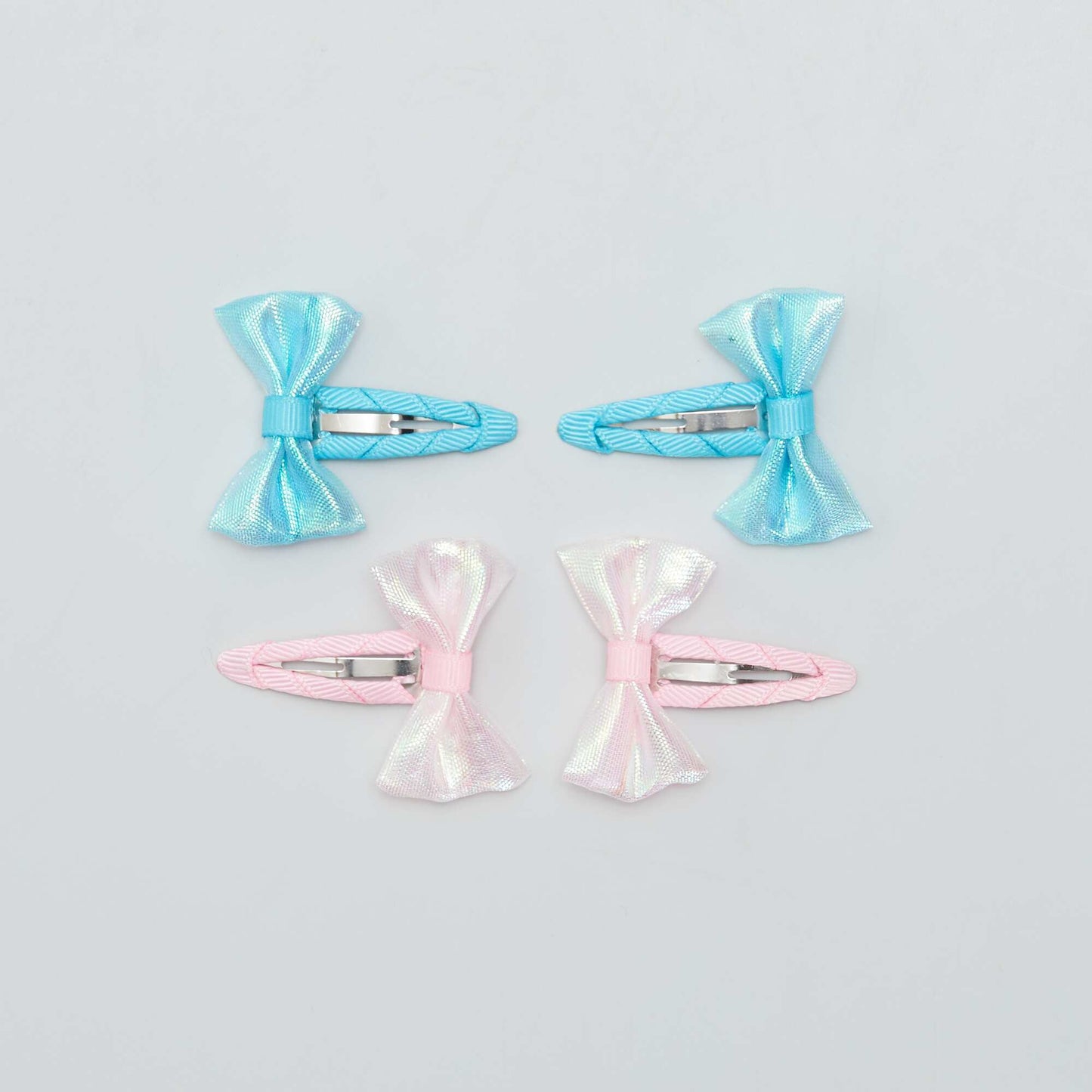 Pack of 4 hair clips with bows PINK