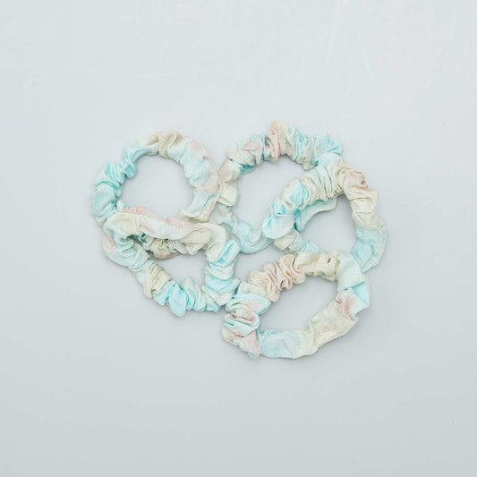 Pack of 5 fabric scrunchies GREEN