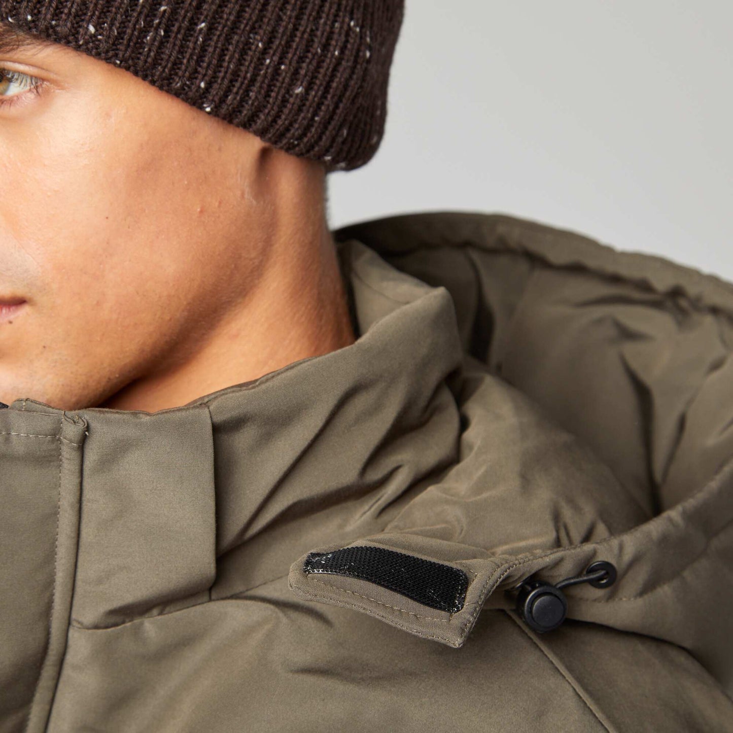 Showerproof parka with hood KHAKI