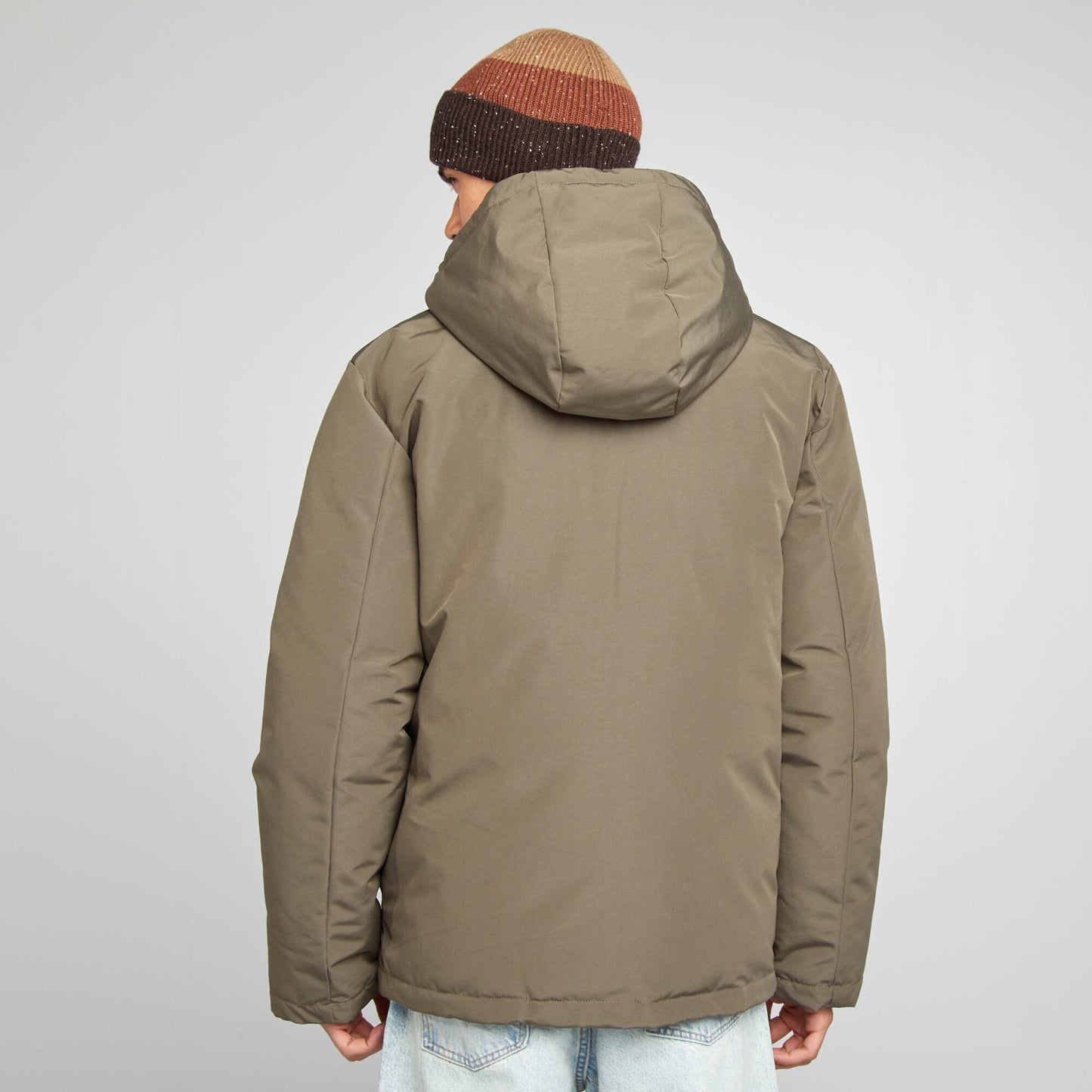 Showerproof parka with hood KHAKI