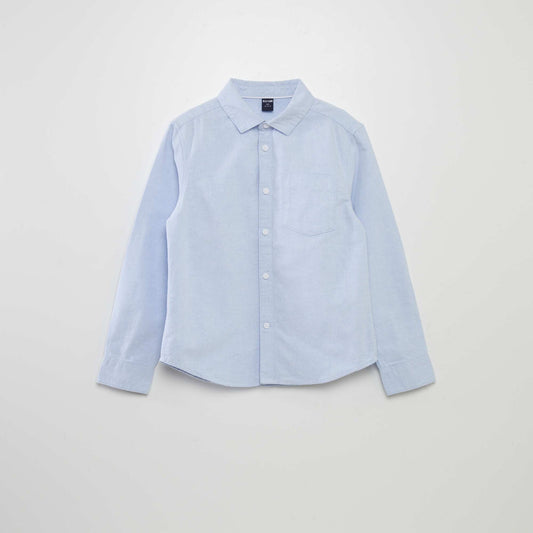 Long-sleeved Oxford shirt BLUE