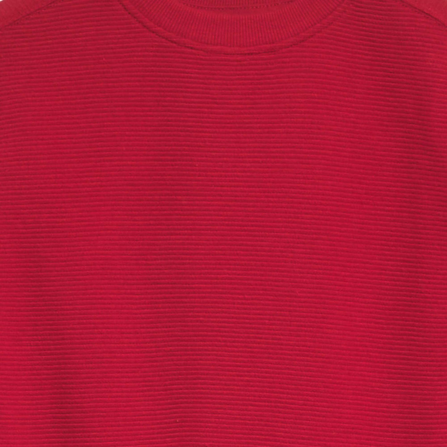 Roomy ribbed knit T-shirt RED