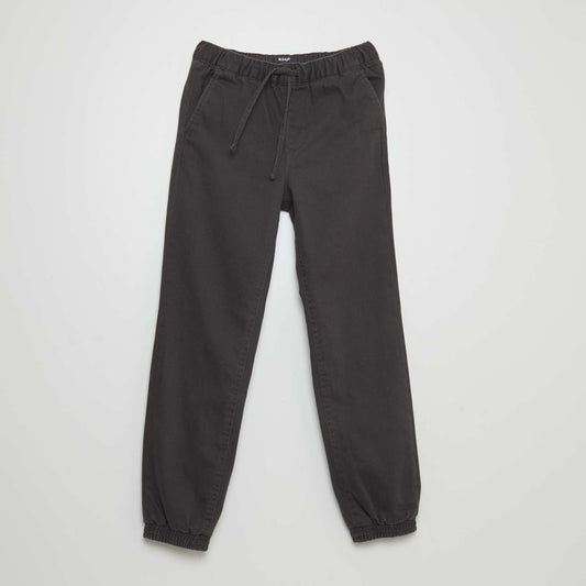 Lined straight-leg joggers BLACK