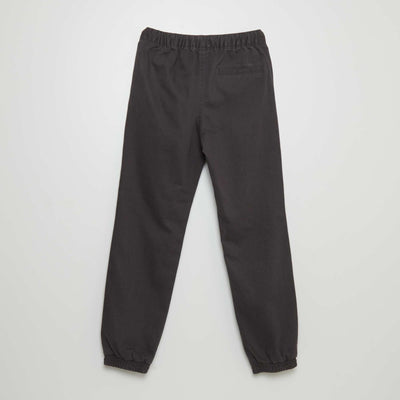 Lined straight-leg joggers BLACK
