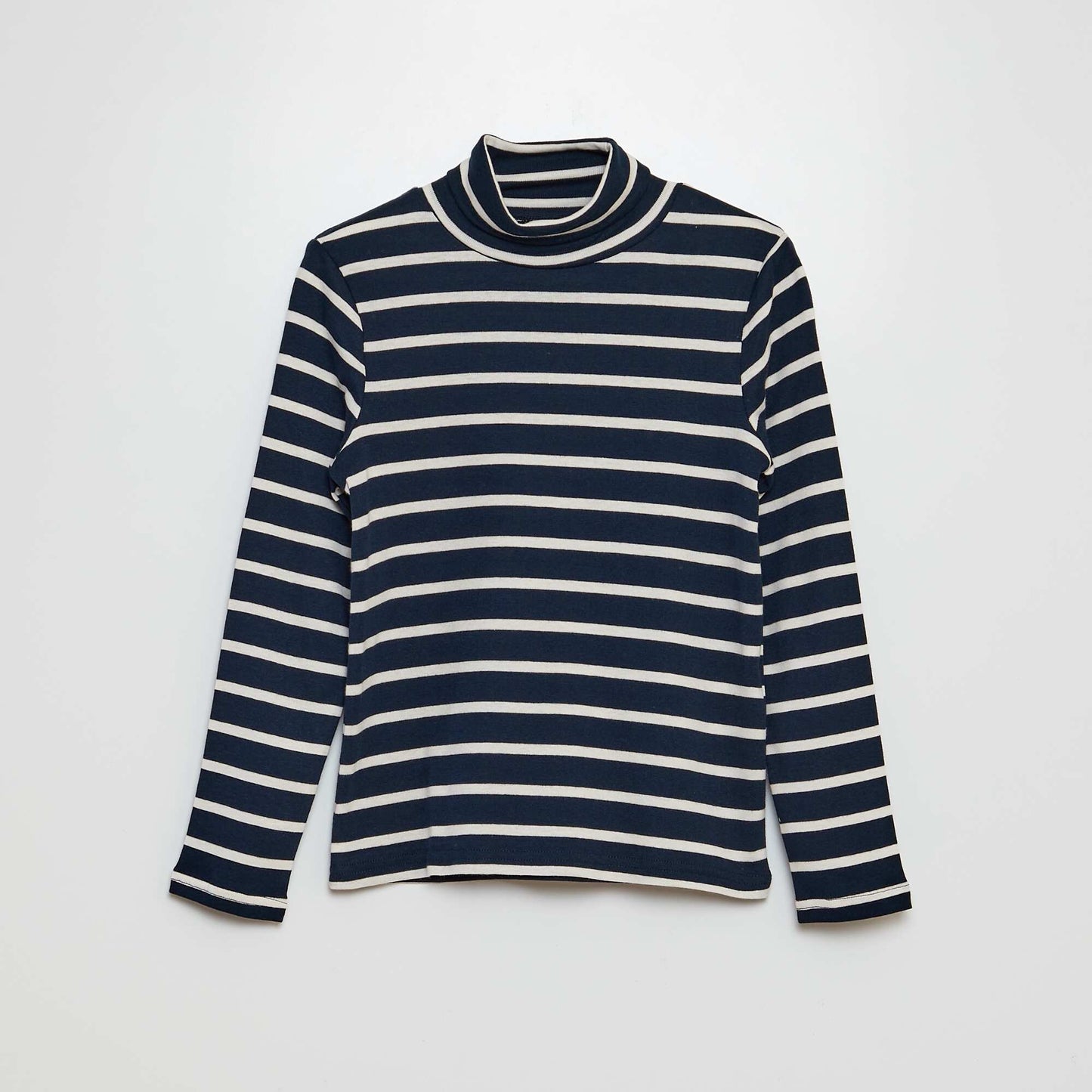 Striped stretch cotton undersweater BLUE