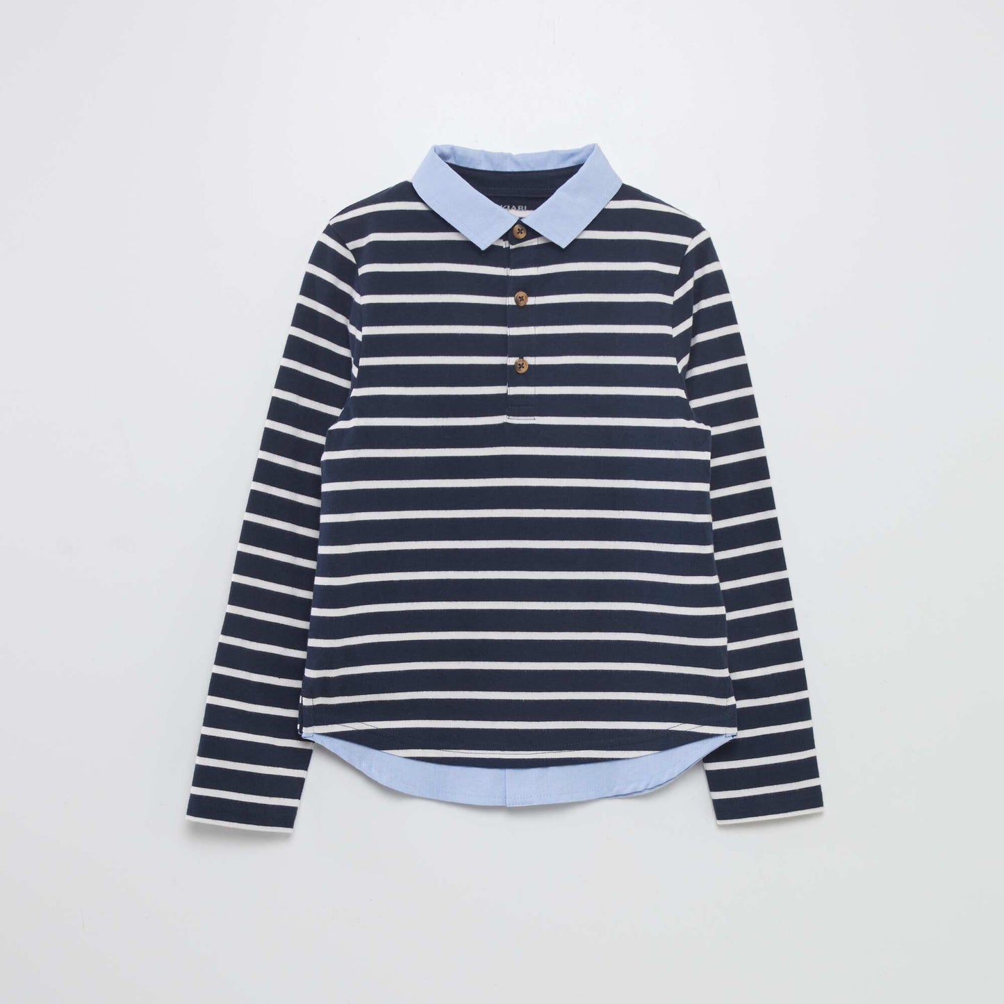 Two-tone jersey polo shirt BLUE