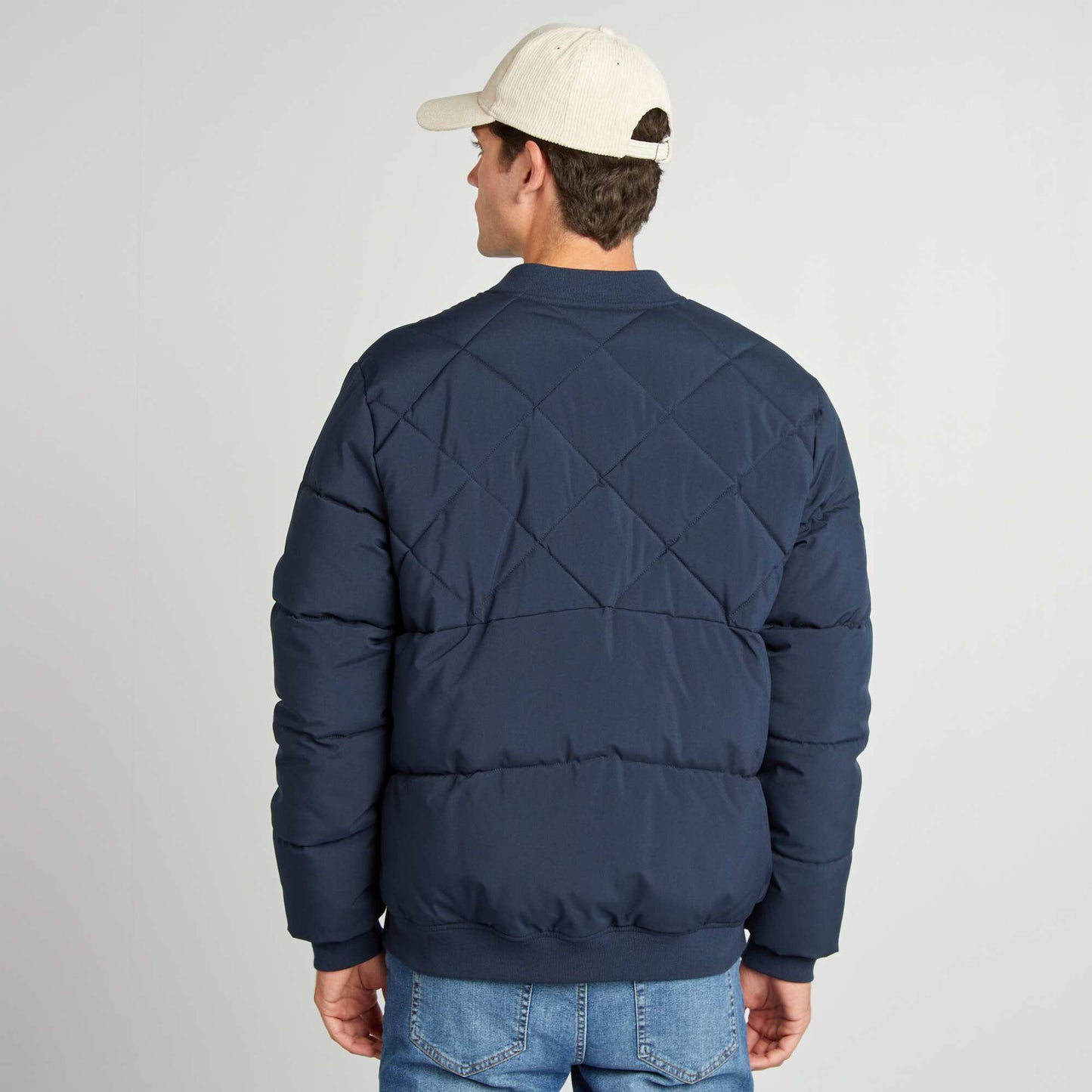 Quilted padded jacket blue