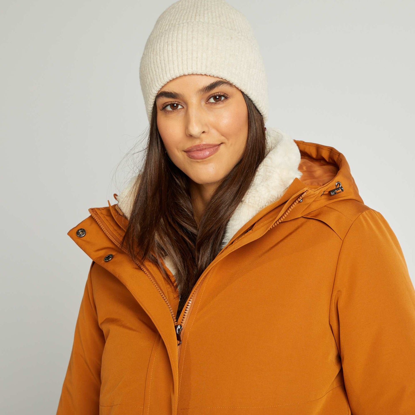 3-in-1 fur-lined parka BROWN