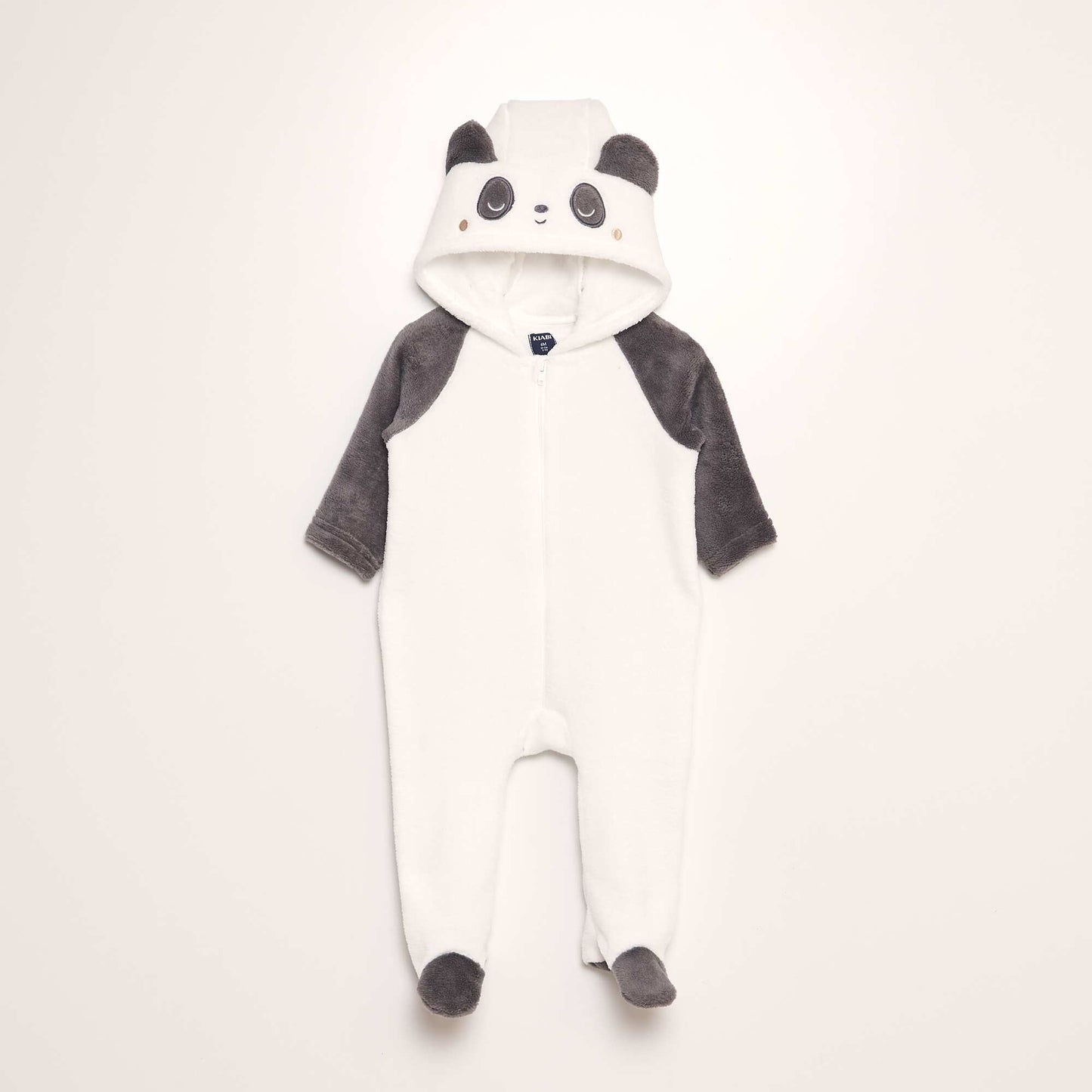 'Panda' fleece romper WHITE