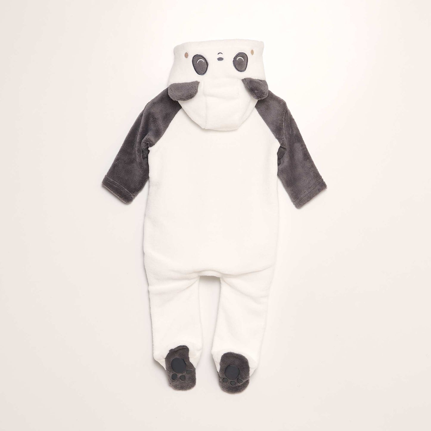 'Panda' fleece romper WHITE